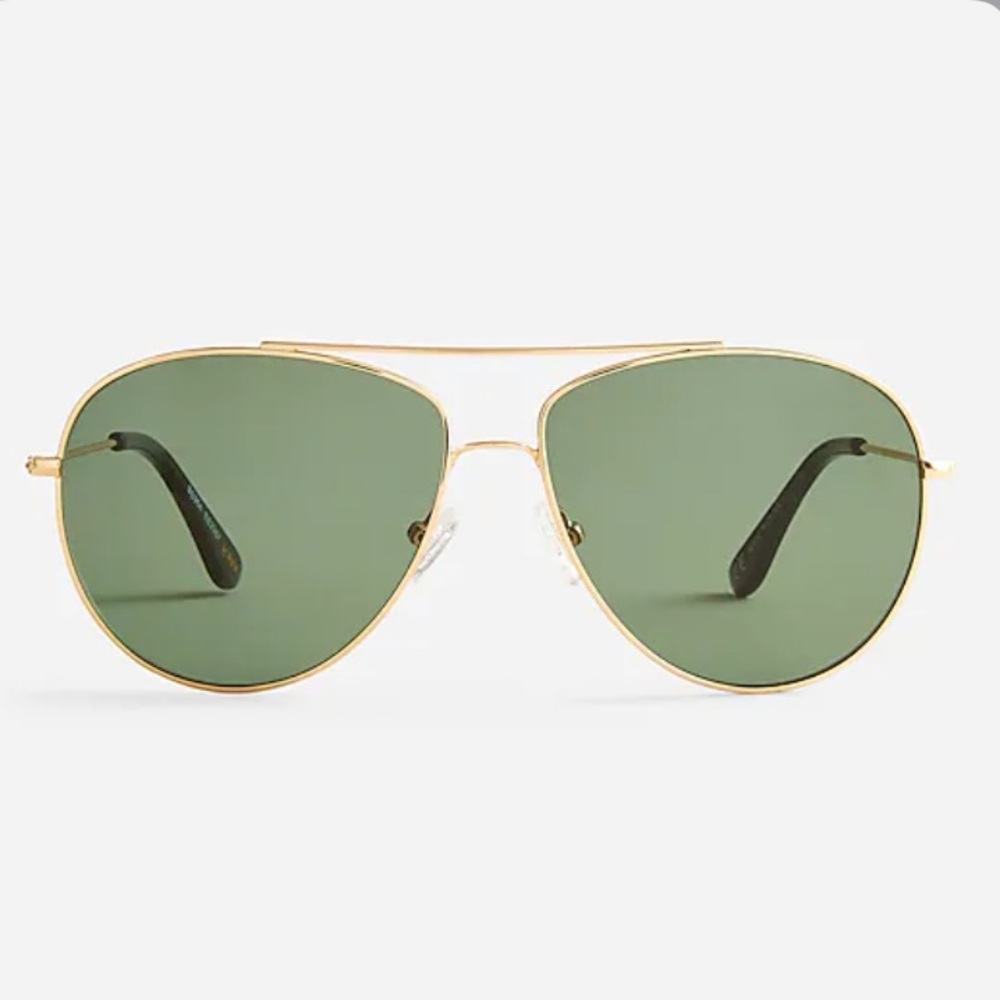J. Crew NWT Bondi Wire-Frame Aviator Sunglasses - Gold Black